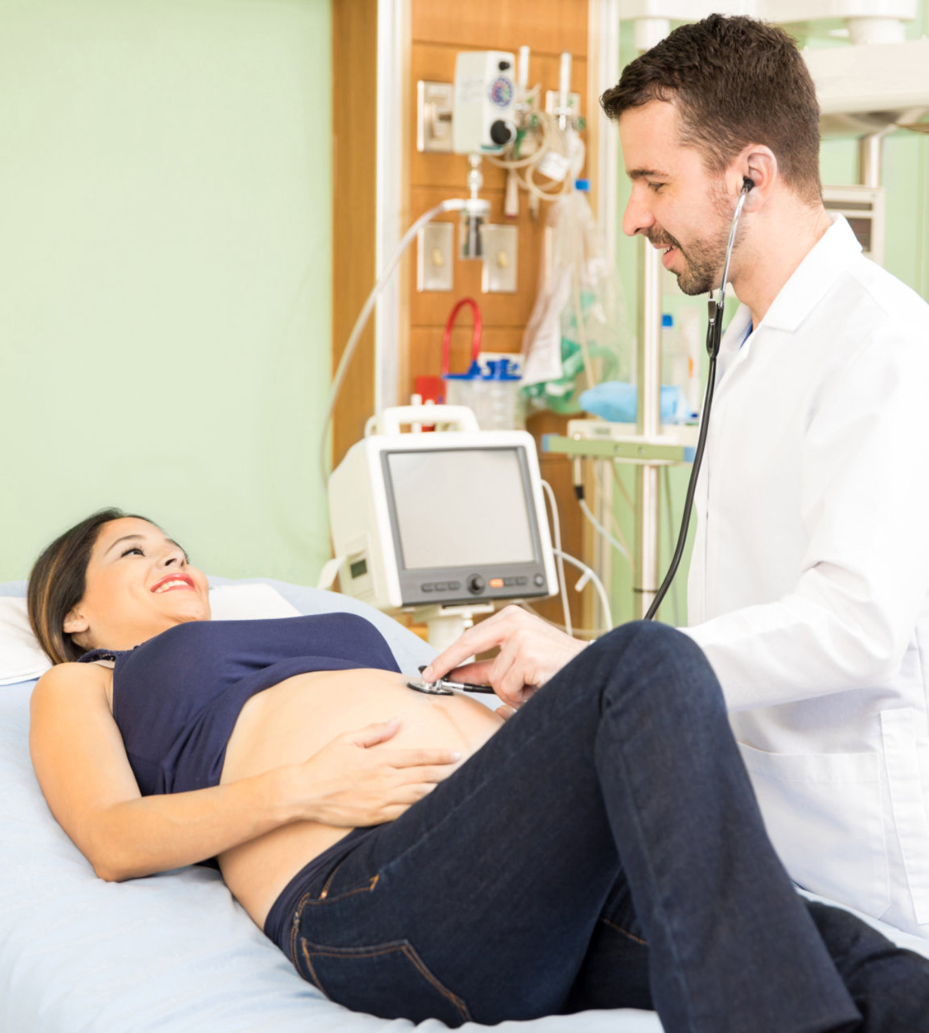 doctor checking up woman