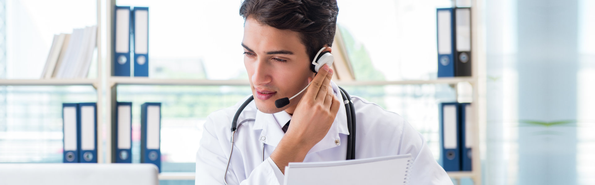 doctor using headset